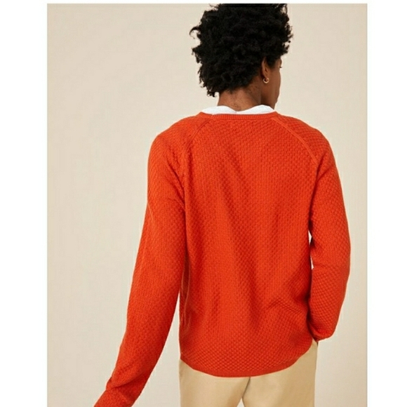 NWT☆Men's FREE ASSEMBLY ☆Orange Thermal Raglan Sweater *XL - Picture 3 of 9